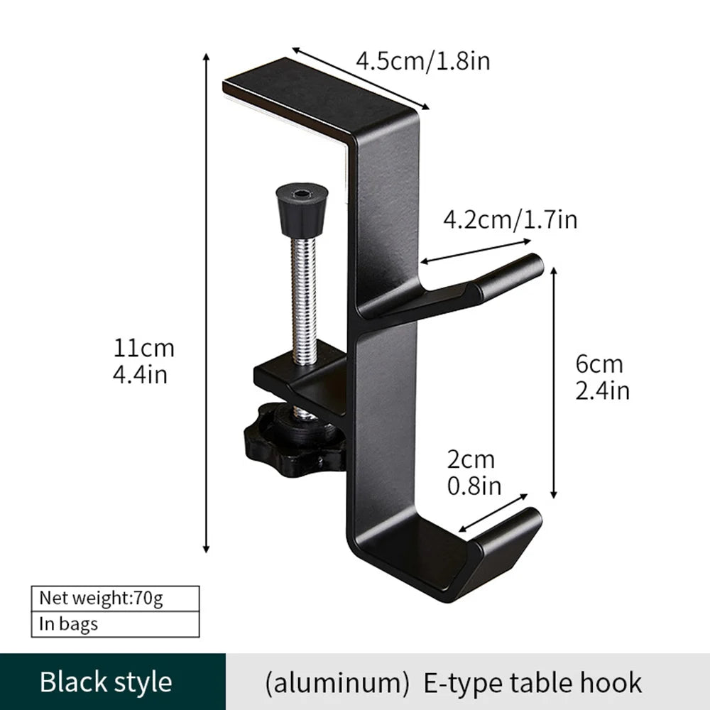 Support de Bureau Universel en Aluminium - Crochet de Suspension Ergo-Hook