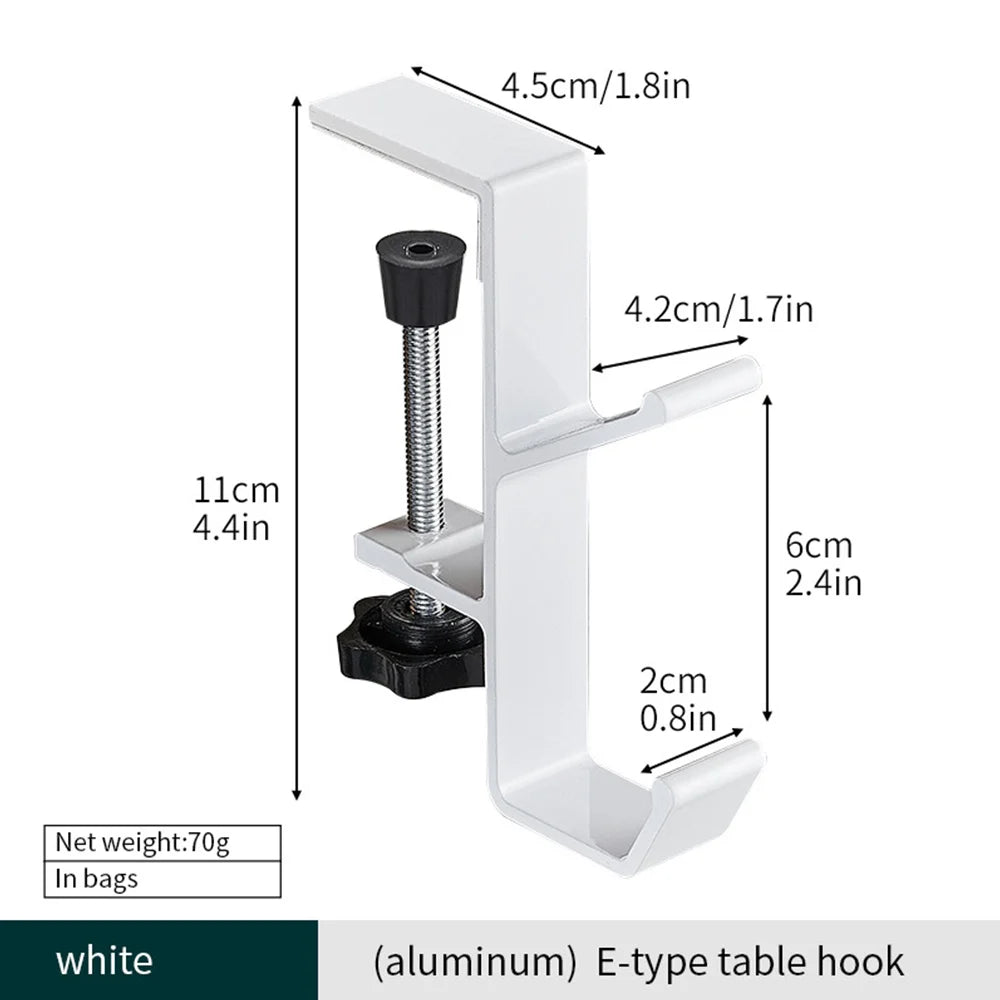 Support de Bureau Universel en Aluminium - Crochet de Suspension Ergo-Hook