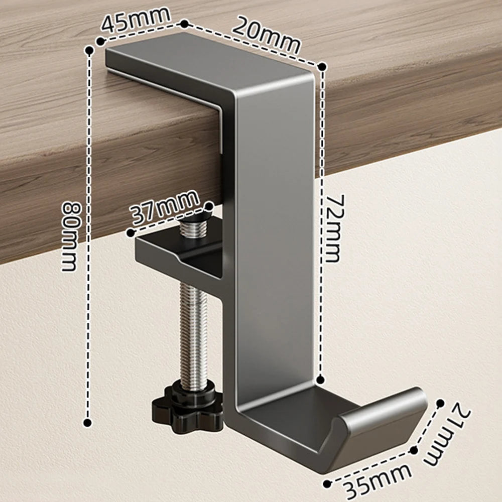 Support de Bureau Universel en Aluminium - Crochet de Suspension Ergo-Hook