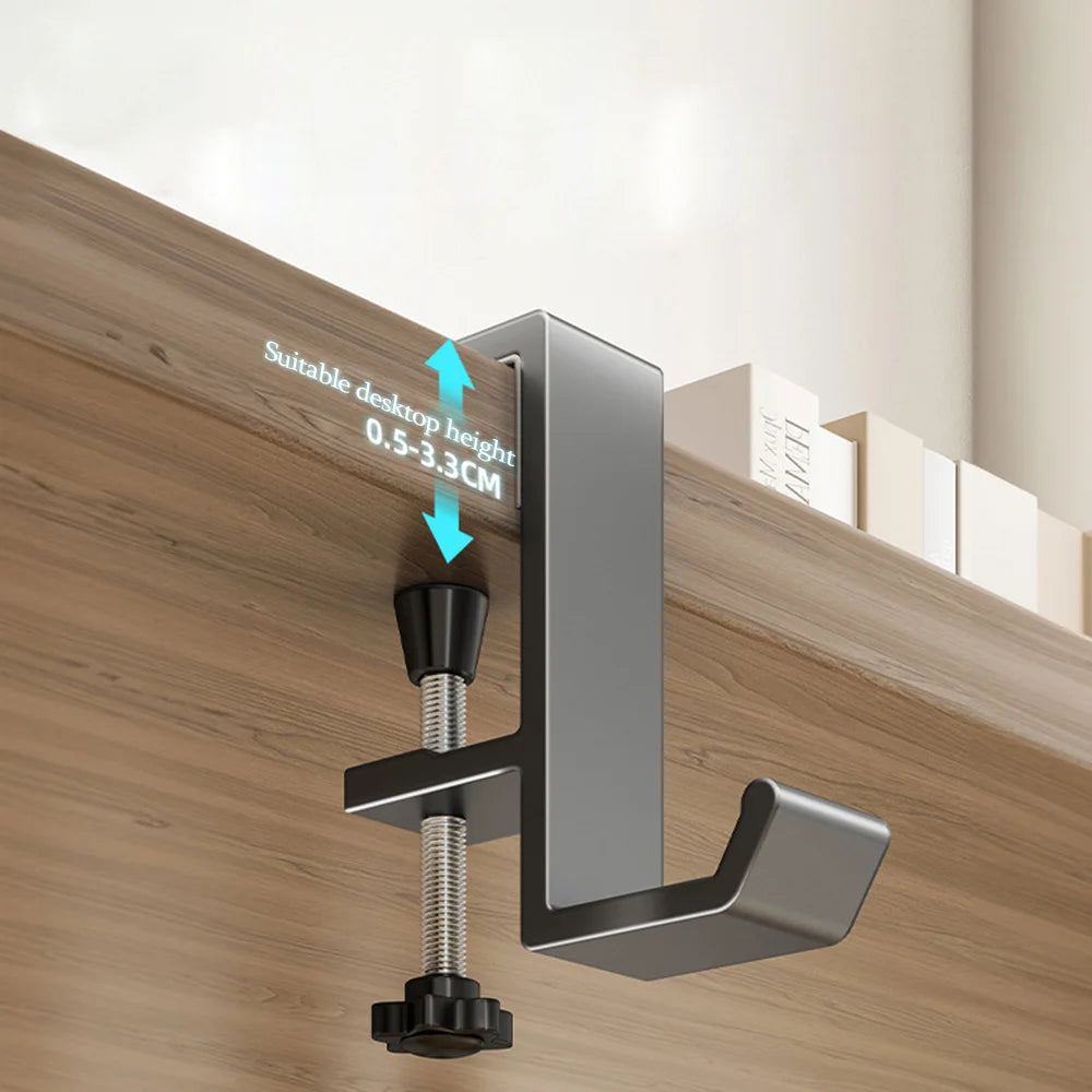 Support de Bureau Universel en Aluminium - Crochet de Suspension Ergo-Hook
